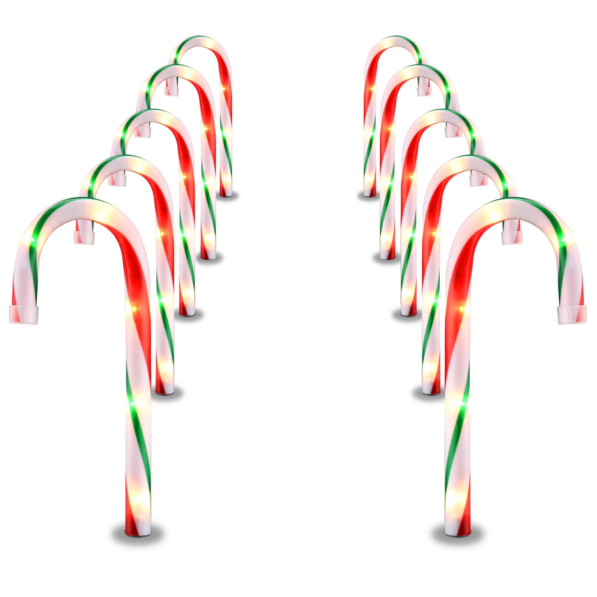 GAGALIFE 10 Pack Candy Cane Pathway Lights - 10