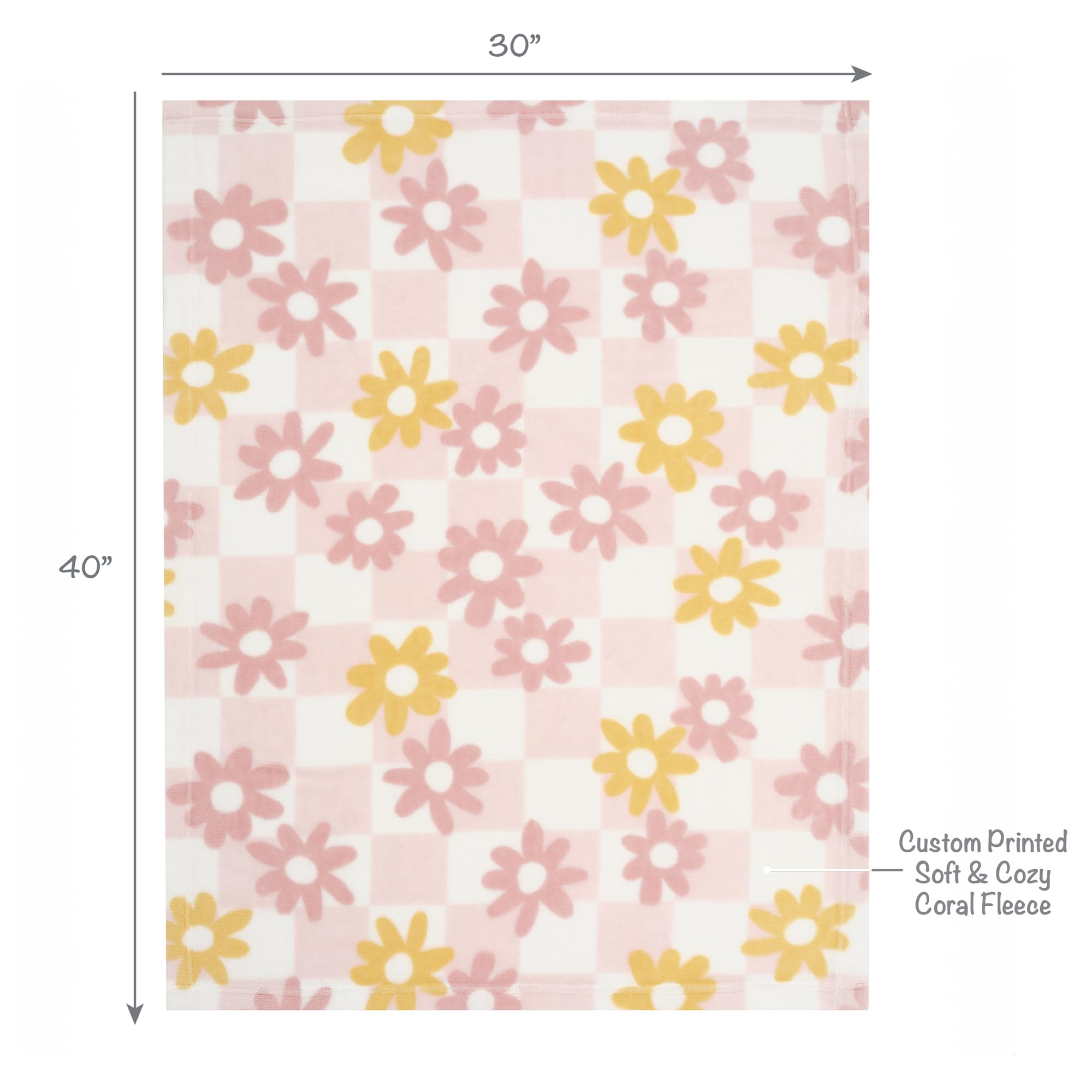 Lambs & Ivy Daisy Dreams 3-Piece Crib Bedding Set - Pink & White Modern Floral Nursery Decor | Perfect for Baby Girls' Room & Garden-Themed Nursery