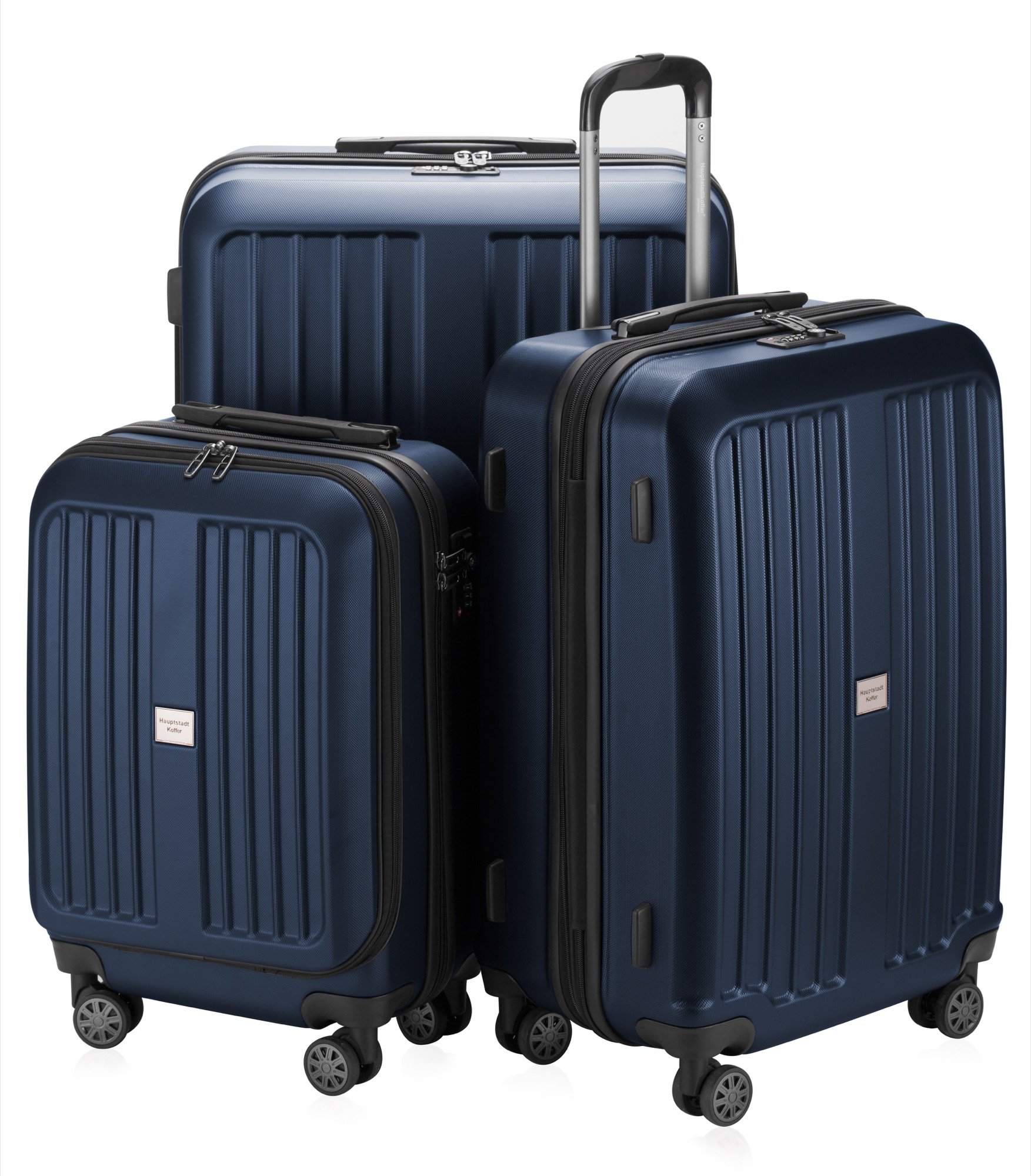 Premium Hauptstadtkoffer 3-Piece Luggage Set - Durable Dark Blue Matte Finish Suitcase for Travel, Business Trips & Vacations | Carry-On, Checked & Weekender Bags Included