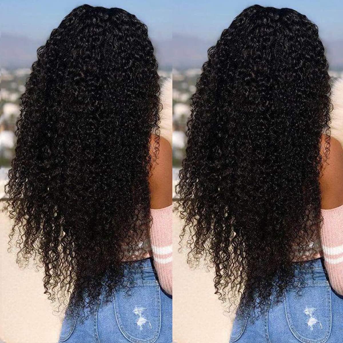 30 Inch Kinky Curly Human Hair Wig - 13x4 HD Lace Front Wig with 180% Density, Glueless Brazilian Virgin Hair - Pre Plucked Natural Hairline for Black Women | Perfect for Daily Wear, Special Occasions & Protective Styling