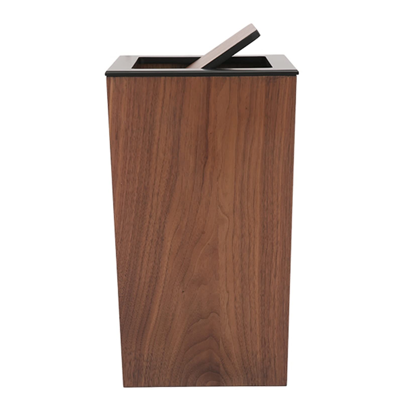 Nordic Style Large Wooden Trash Can with Flip Lid - Square Storage Bin for Living Room, Bedroom, Kitchen & Office - Eco-Friendly Walnut Waste Paper Basket | Perfect for Home, Commercial Spaces & Creative Storage Solutions