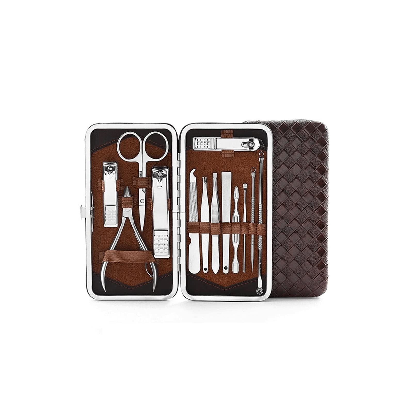 QYTECzjd 13-in-1 Professional Stainless Steel Toe Nail Clippers & Manicure Kit - Pedicure Tools Set with Travel Case for Home, Salon & Travel Grooming