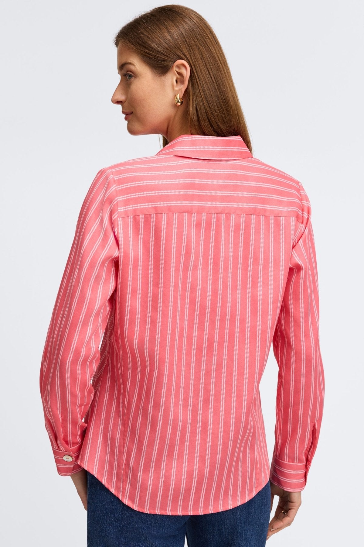 Paityn Rope Stripe Long Sleeve Shirt for Women - Casual Button Down Blouse with Striped Pattern - Perfect for Office, Date Night & Fall Layering