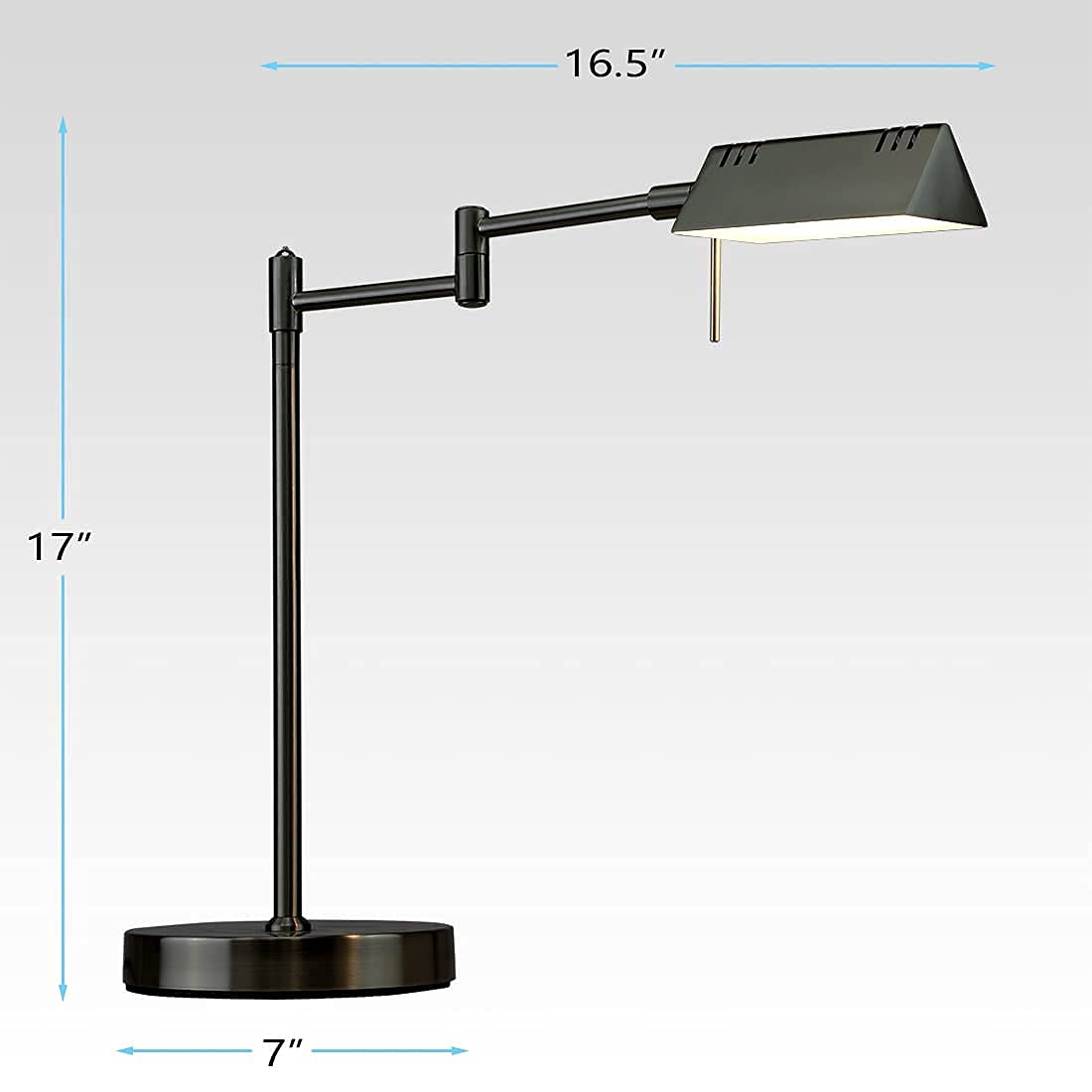 O'Bright LED Pharmacy Floor & Table Lamp Bundle - 12W Adjustable Task Light with Full Range Dimming & 360° Swing Arms - Perfect for Reading, Craft Work, Sewing & Home Office Use - Black