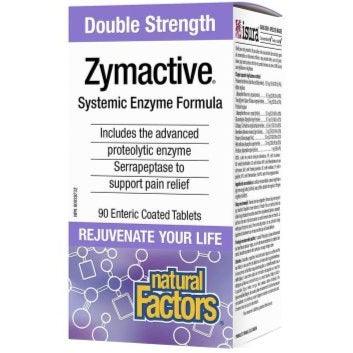 Natural Factors Zymactive Double Strength 90 Enteric Coated Tablets - Digestive Enzyme Supplement for Gut Health & Food Intolerance Relief - Perfect for Meals & Digestive Support