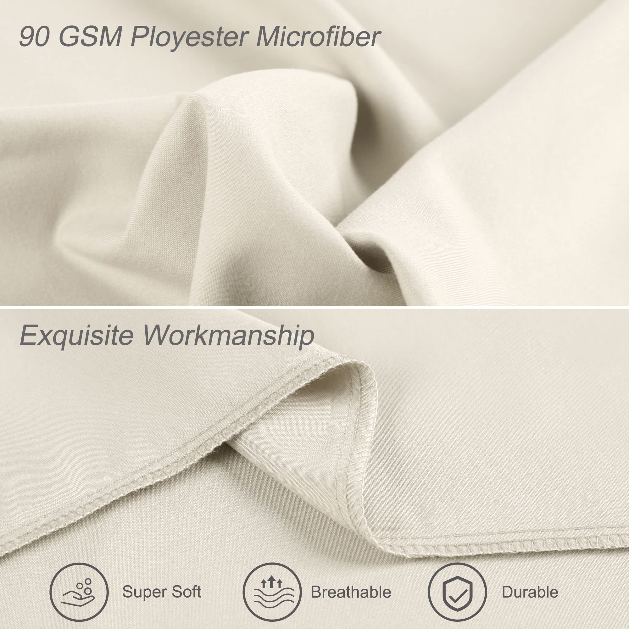 Uxcell Microfiber Body Pillow Case 20x60 Inches - Soft 90 GSM Polyester Replacement Cover in Tan - Perfect for Pregnancy Support, Back Pain Relief & Comfortable Sleeping
