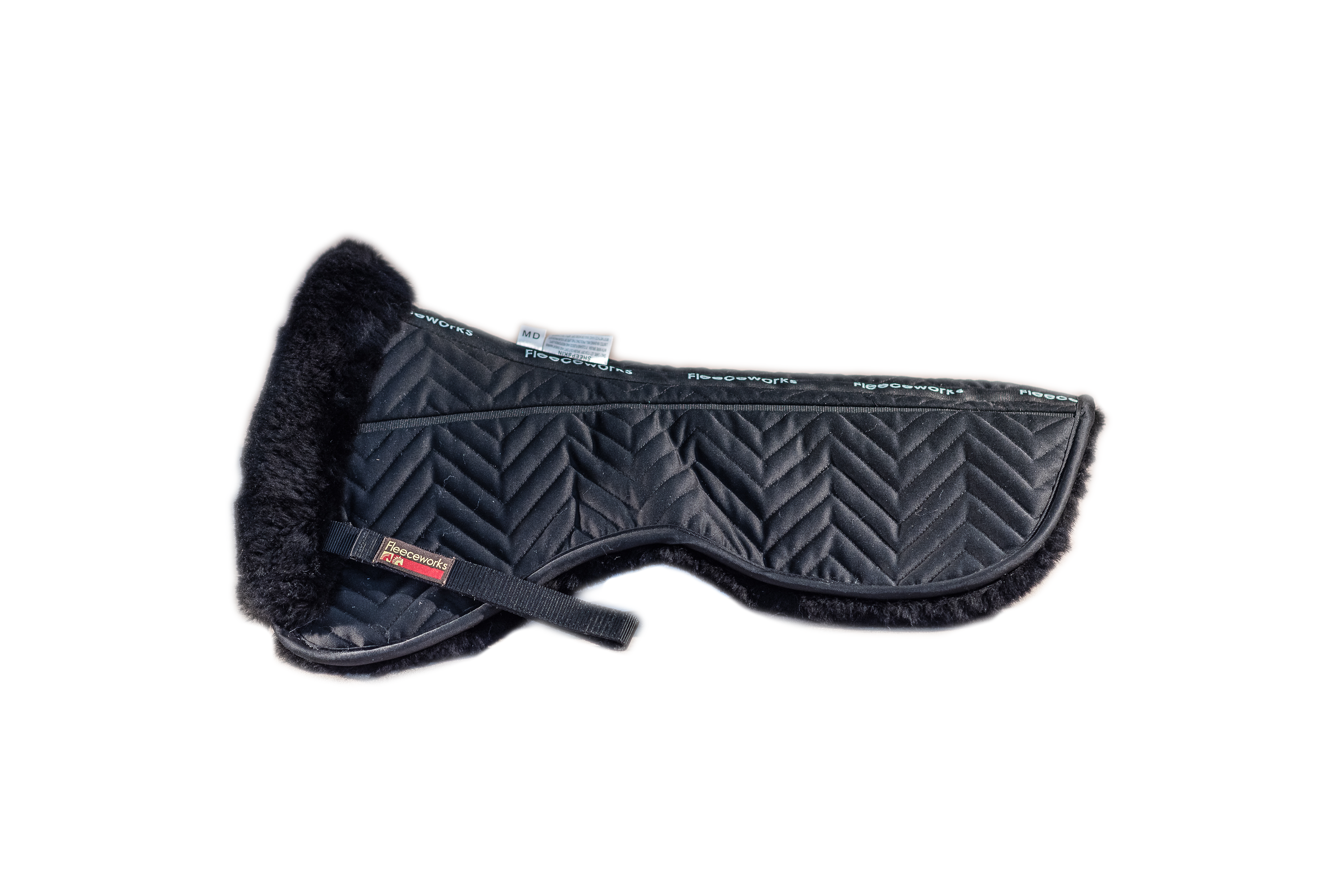 FXK Technology Sheepskin Half Pad with Plain Edge for Dressage - Comfortable & Breathable Horse Riding Saddle Pad for Training & Competition