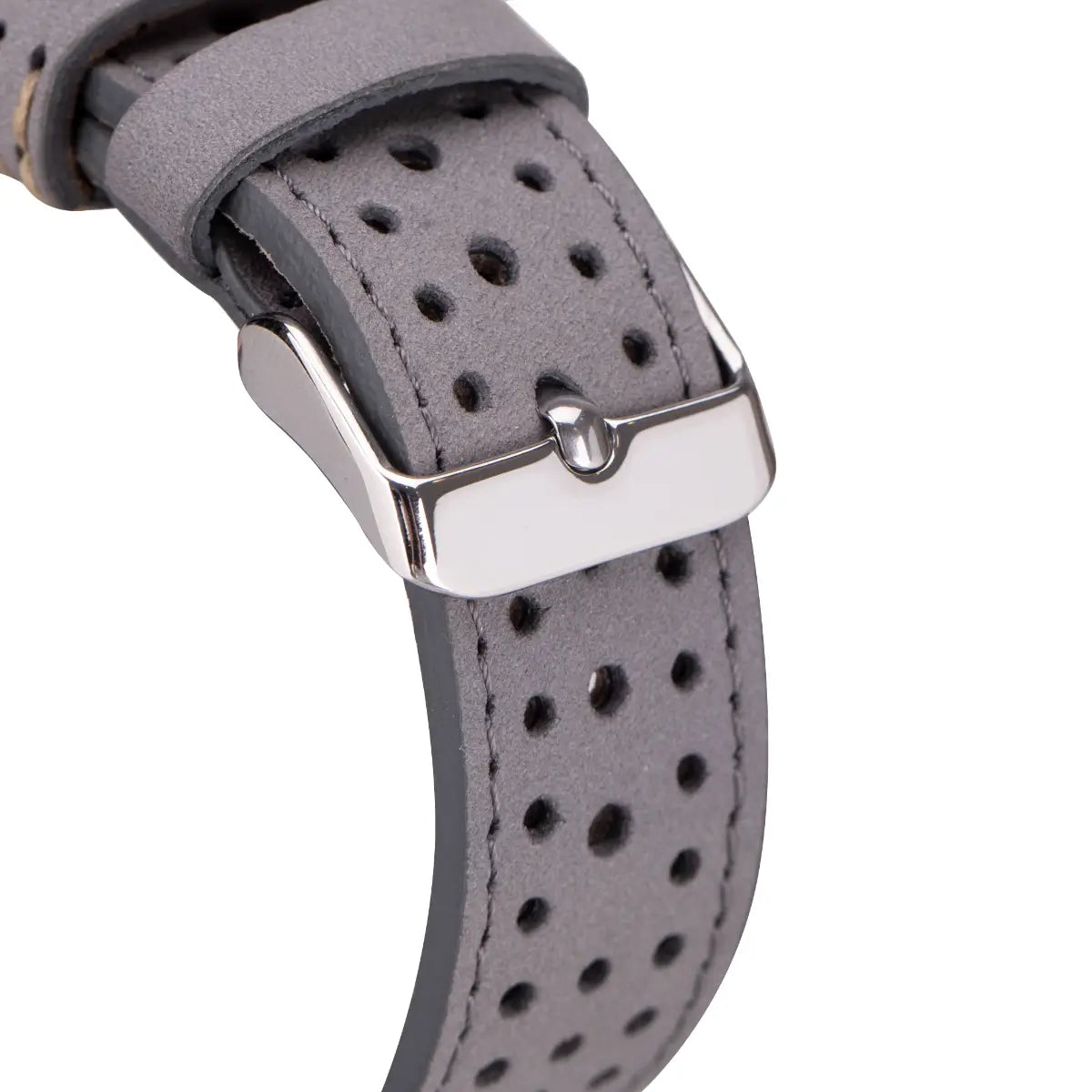 Premium Gray Leather Rally Strap for Apple Watch - Durable & Stylish Band for Workouts, Sports & Everyday Wear
