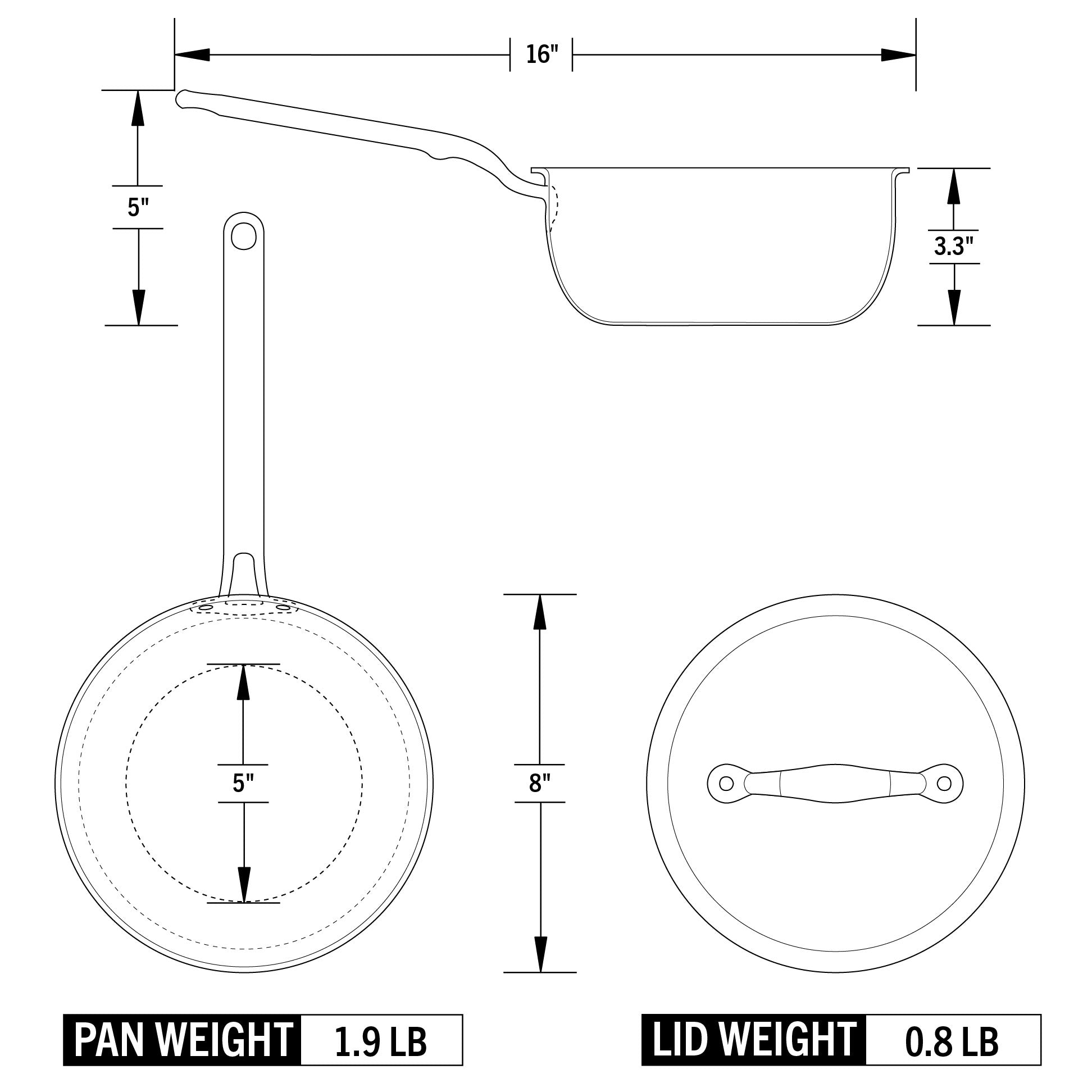 Heritage Steel 2 Quart Saucier Pan with Lid - Premium Stainless Steel Saucepan for Cooking, Simmering & Sauteing - Perfect for Home Chefs & Professional Kitchens