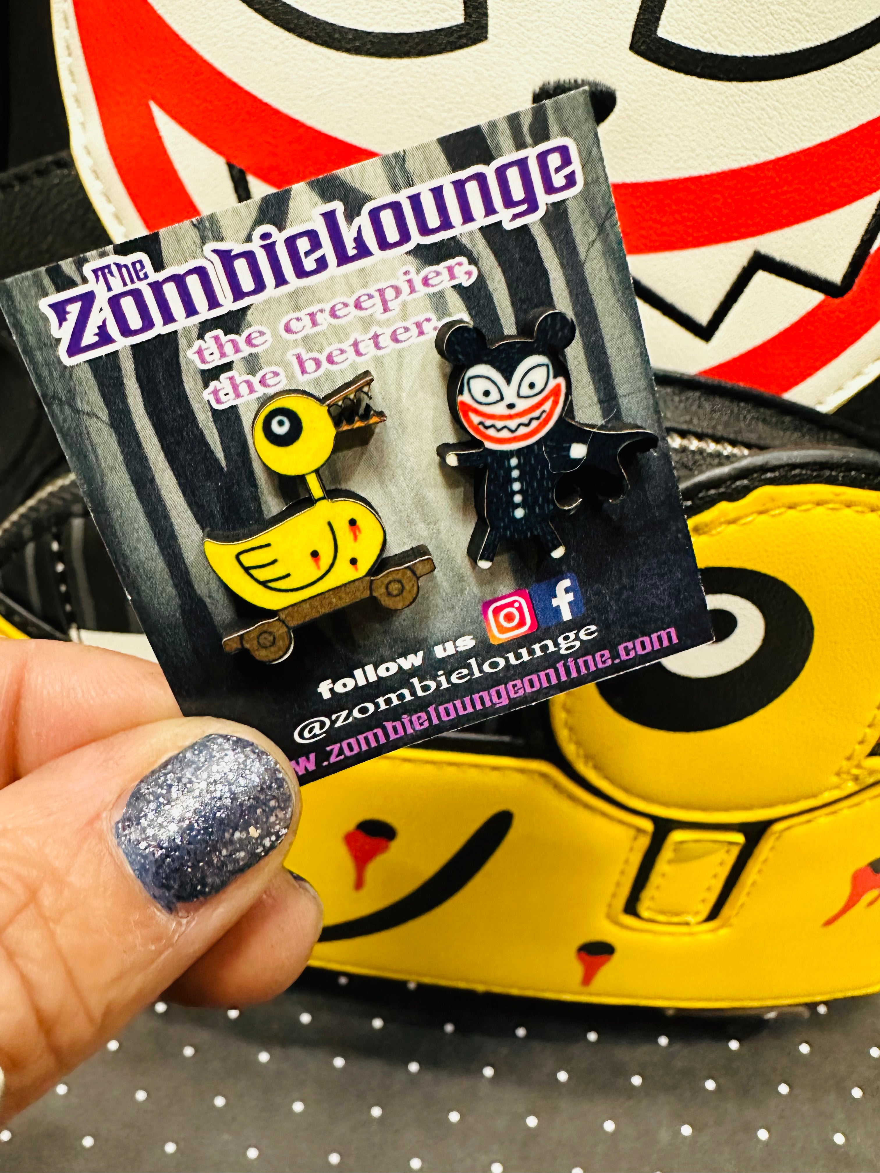 Vampire Teddy Bear & Duck Earrings - Cute Halloween Jewelry for Women, Girls - Perfect for Costume Parties, Cosplay, and Gifts