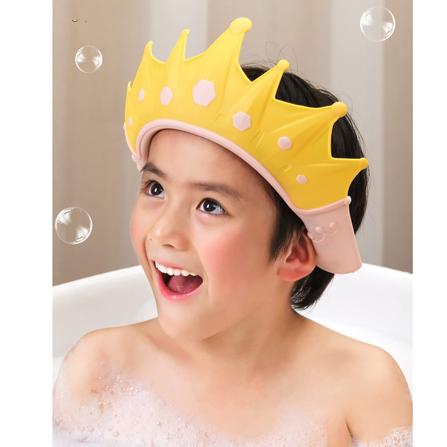 Soft Adjustable Baby Shower Cap - Waterproof Bath Visor for Washing Hair - Toddler & Kids Bathing Protection (Pink) - Perfect for Baby Showers, Hair Washing & Bath Time Safety