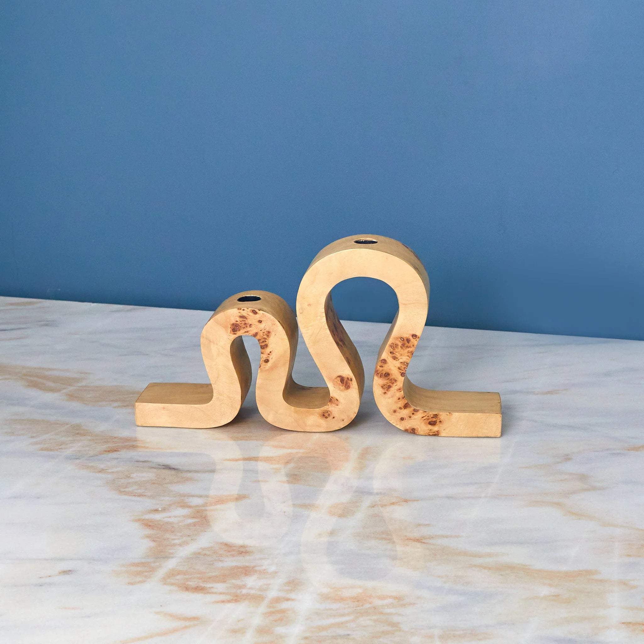 Handcrafted Wave Burl Wood Candle Holder - Natural Wooden Tea Light Holder for Home Decor, Wedding Centerpieces & Romantic Ambiance Lighting