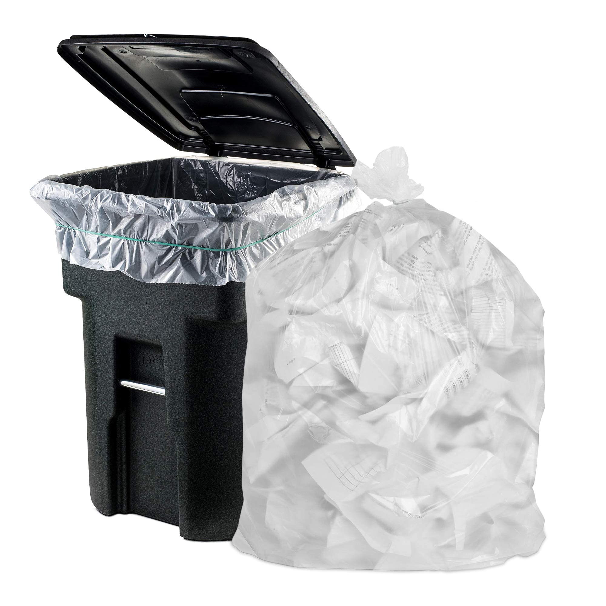 APQ 55 Gallon Clear Trash Bags - 200 Pack Large 36