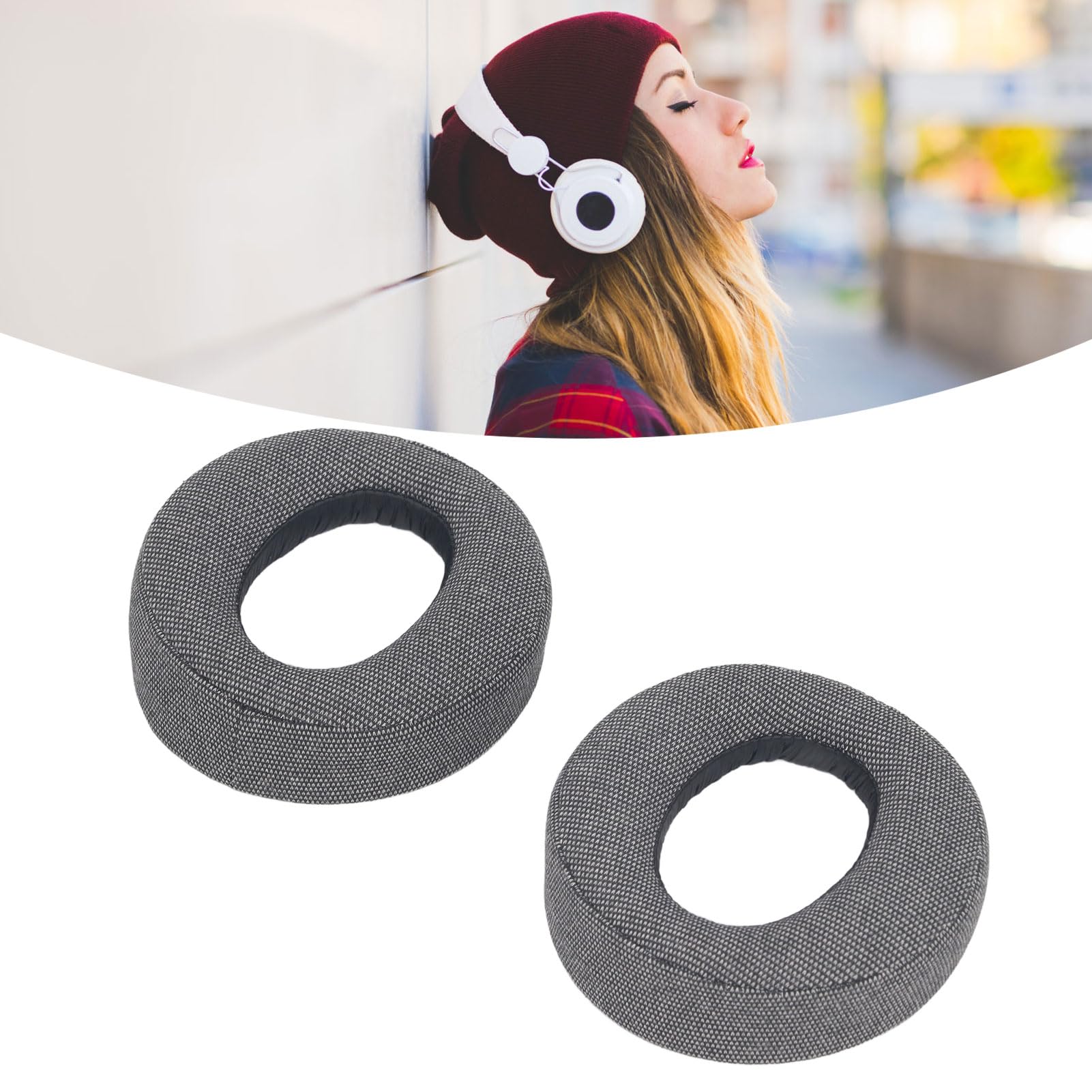Septpenta Linen Memory Foam Replacement Ear Cushions for Pulse 3D Gaming Headset - Noise Isolating Comfort for PS5, PC & Xbox Gamers - Enhance Gaming Experience with Breathable Cooling Ear Pads