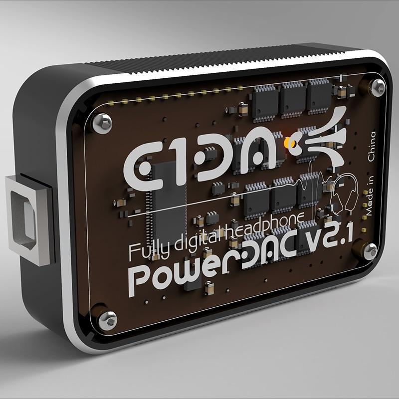 E1DA PowerDAC v2.1 Portable Headphone Amplifier with PEQ DSP & Bluetooth DAC - Includes 2.5mm/3.5mm Adapter & Audio Cables for Home Studio, Gaming & Mobile Listening