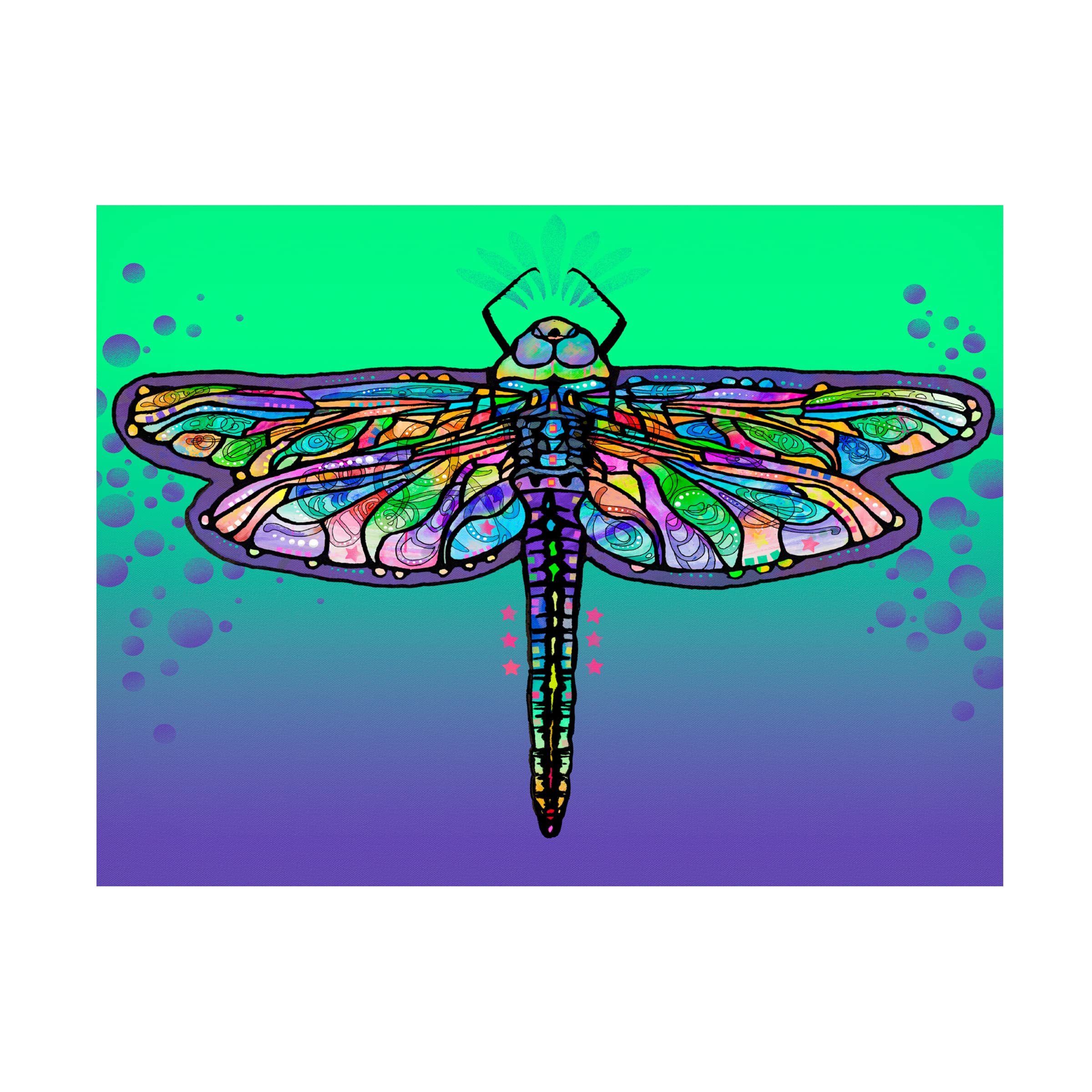 Dean Russo 'Dragonfly 1' Canvas Wall Art Print - 35x47 Inches Modern Home Decor for Living Room, Bedroom & Office