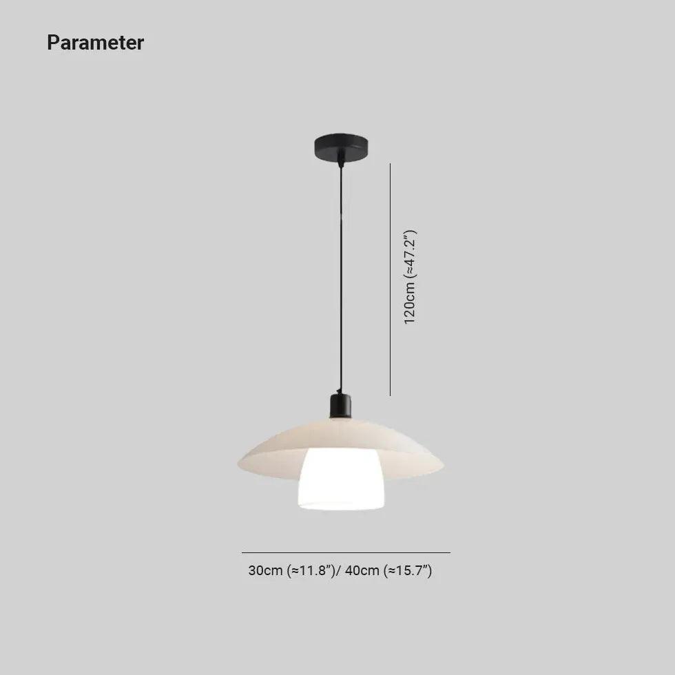 Double Layer White Shade Glass Pendant Light - Modern Hanging Fixture for Kitchen Island, Dining Room & Bedroom Lighting