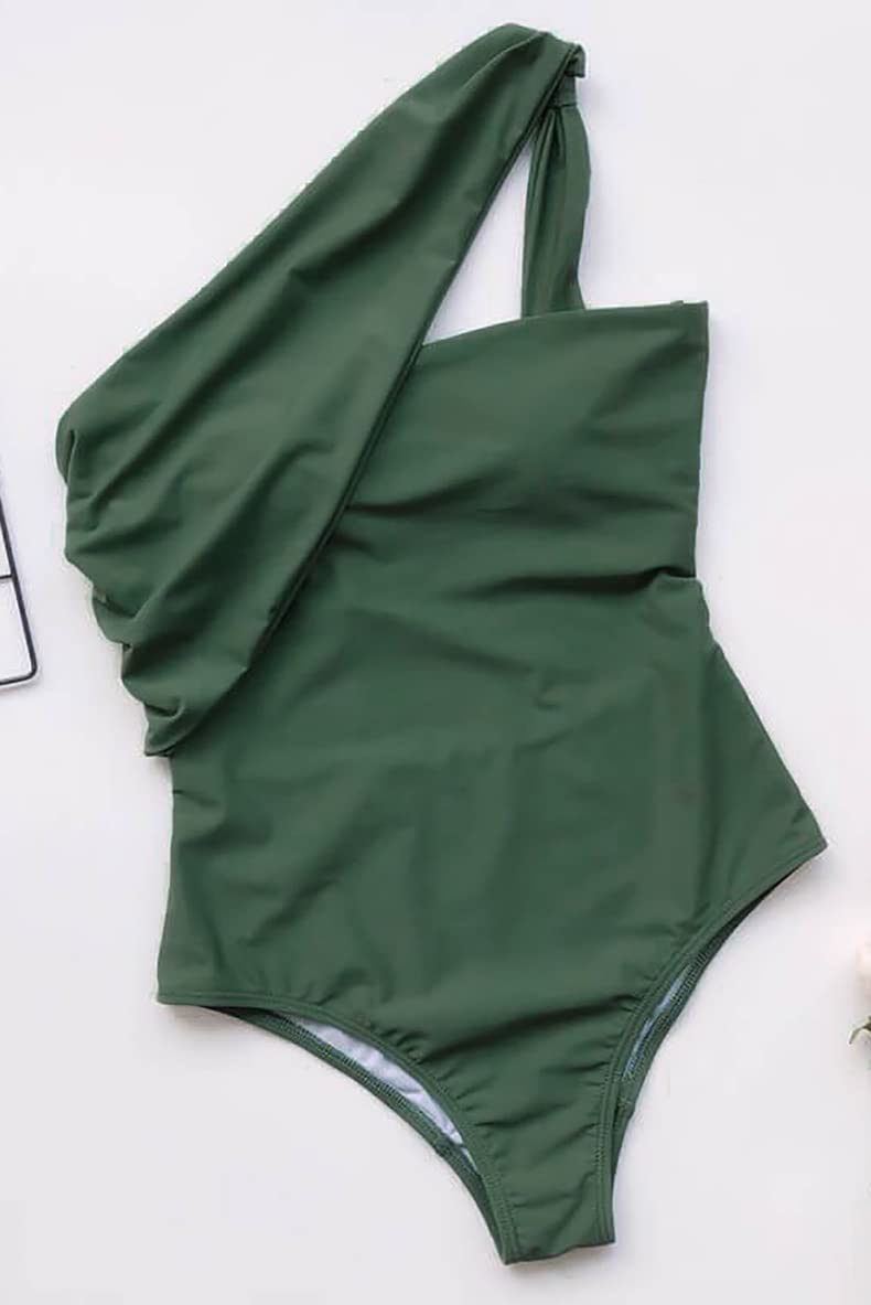 One Shoulder Women's Swimsuit - Backless Tummy Control One Piece Bathing Suit for Slimming | Beach, Pool & Vacation Swimwear