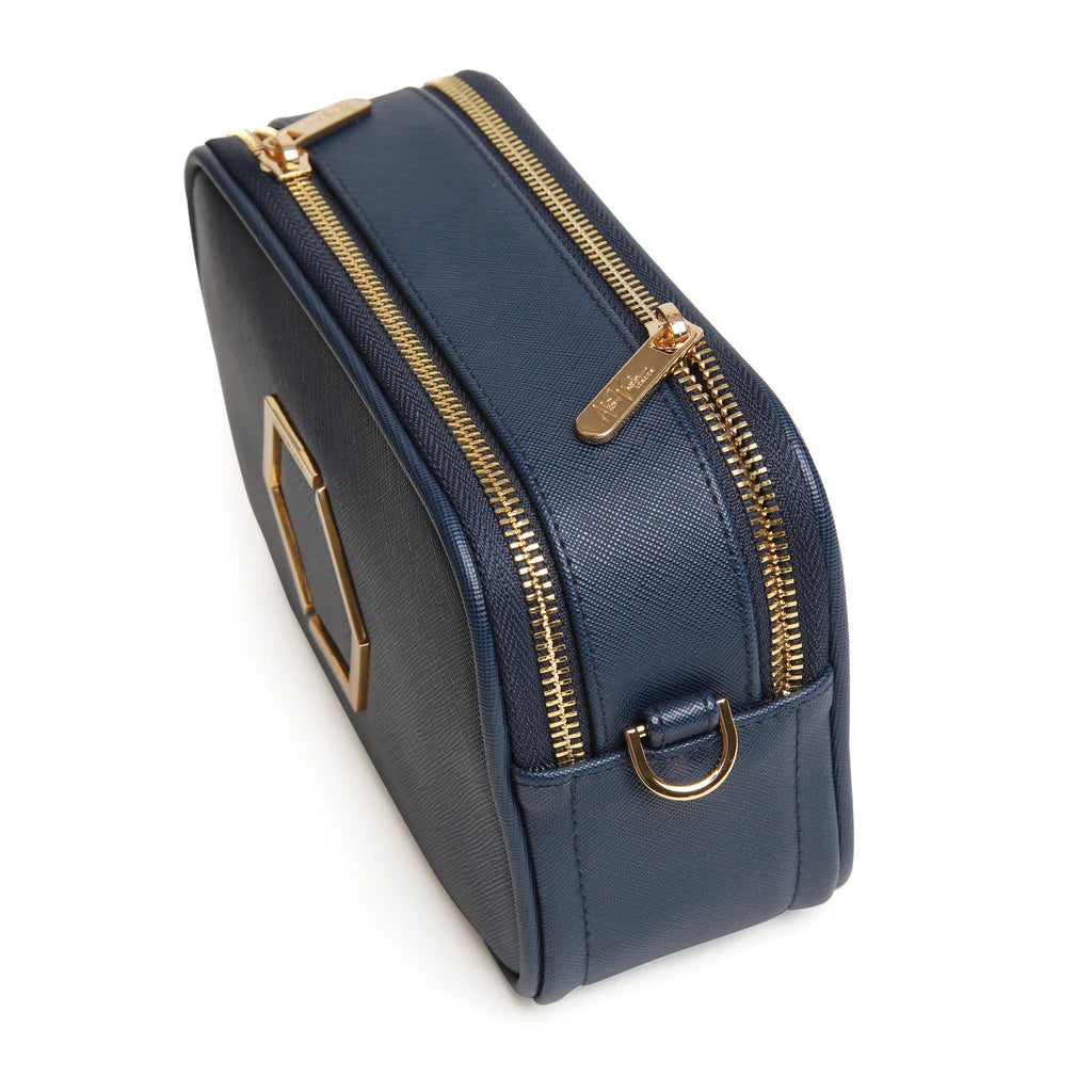 Alice Wheeler Pimlico Honeycomb Crossbody Bag - Navy Blue Stylish Shoulder Purse for Women | Perfect for Work, Travel & Everyday Use