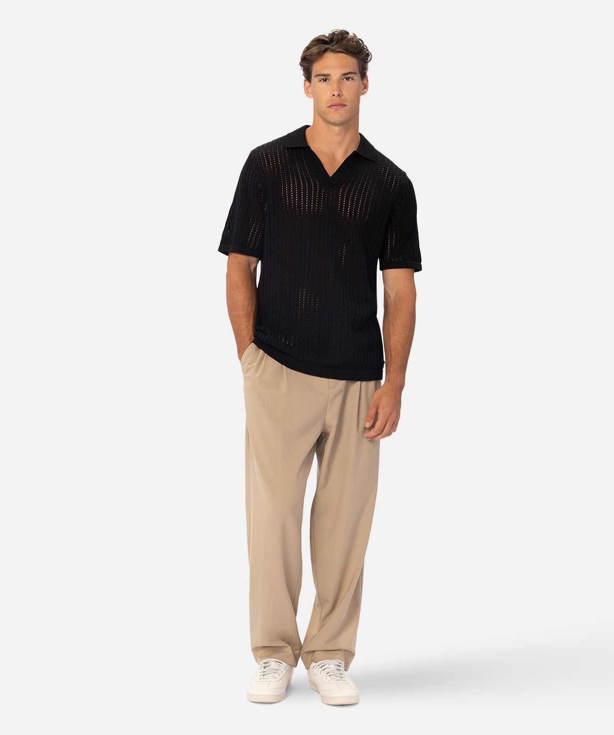 Florenzo Men's Classic Black Polo Shirt - Breathable Cotton, Slim Fit, Casual & Business Wear - Perfect for Golf, Office, and Everyday Outfits