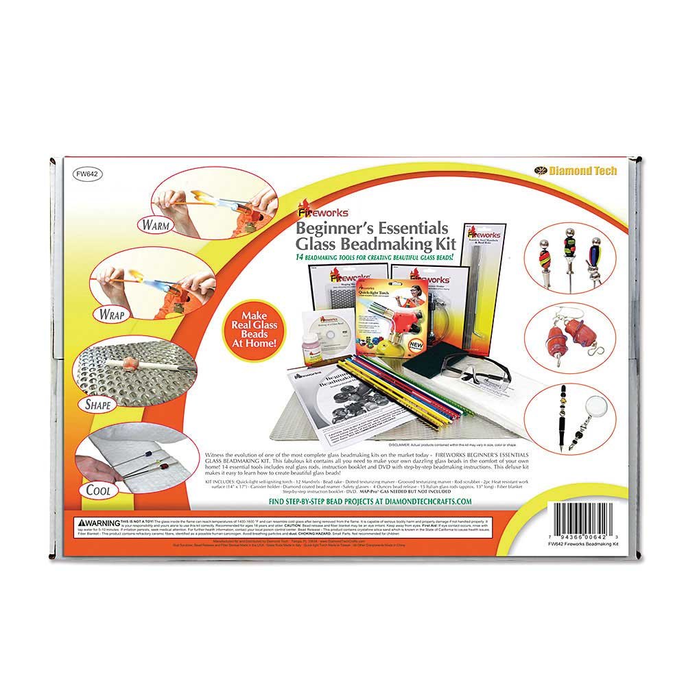 Beginner's Glass Beadmaking Kit - Complete Starter Set for DIY Jewelry Making & Glass Art | Perfect for Home Crafts, Gifts & Creative Projects
