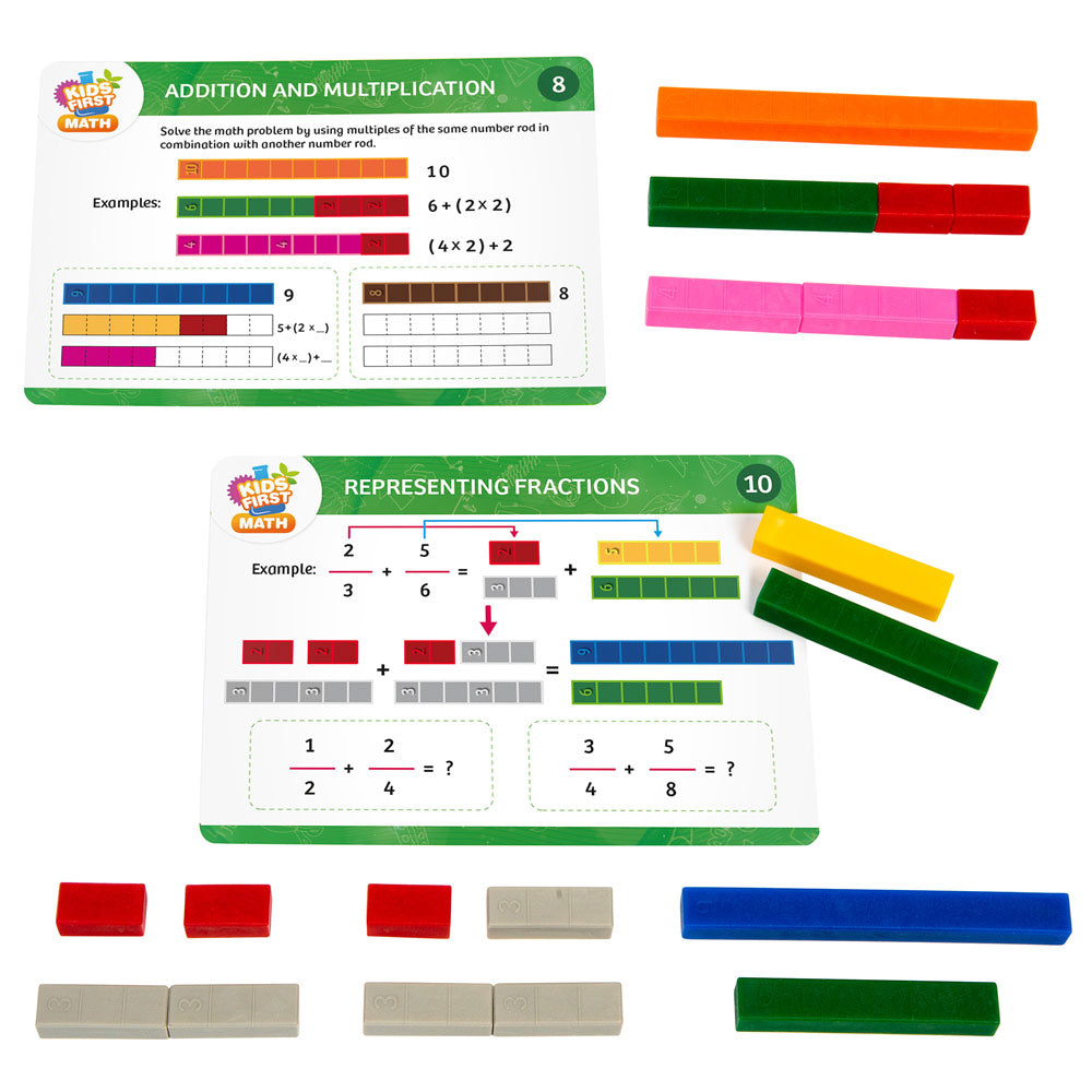 Educational Number Rods Math Kit for Kids with Activity Cards - Perfect for Homeschooling & Early Learning