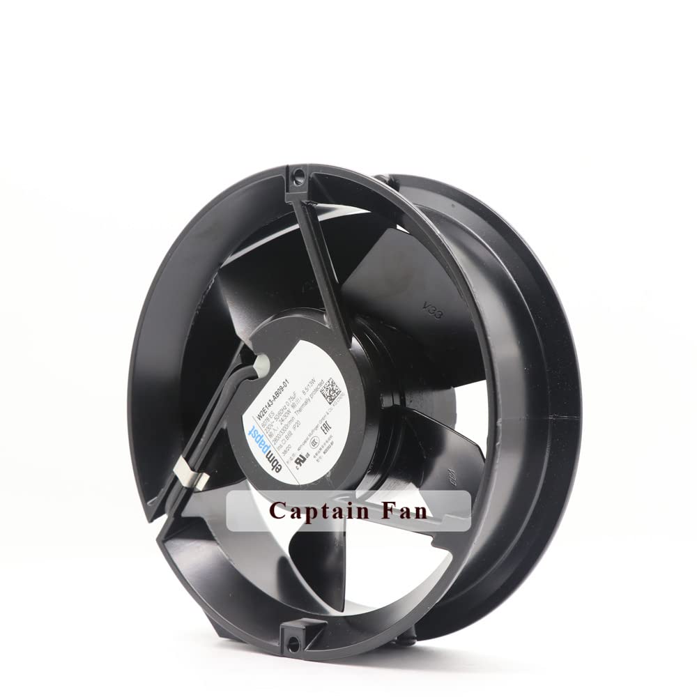 EBM Papst W2E143-AB09-01 230V AC Axial Fan 24W/30W for UPS Systems & Chassis Cabinets - Reliable Cooling Solution for Server Racks & Electronic Enclosures