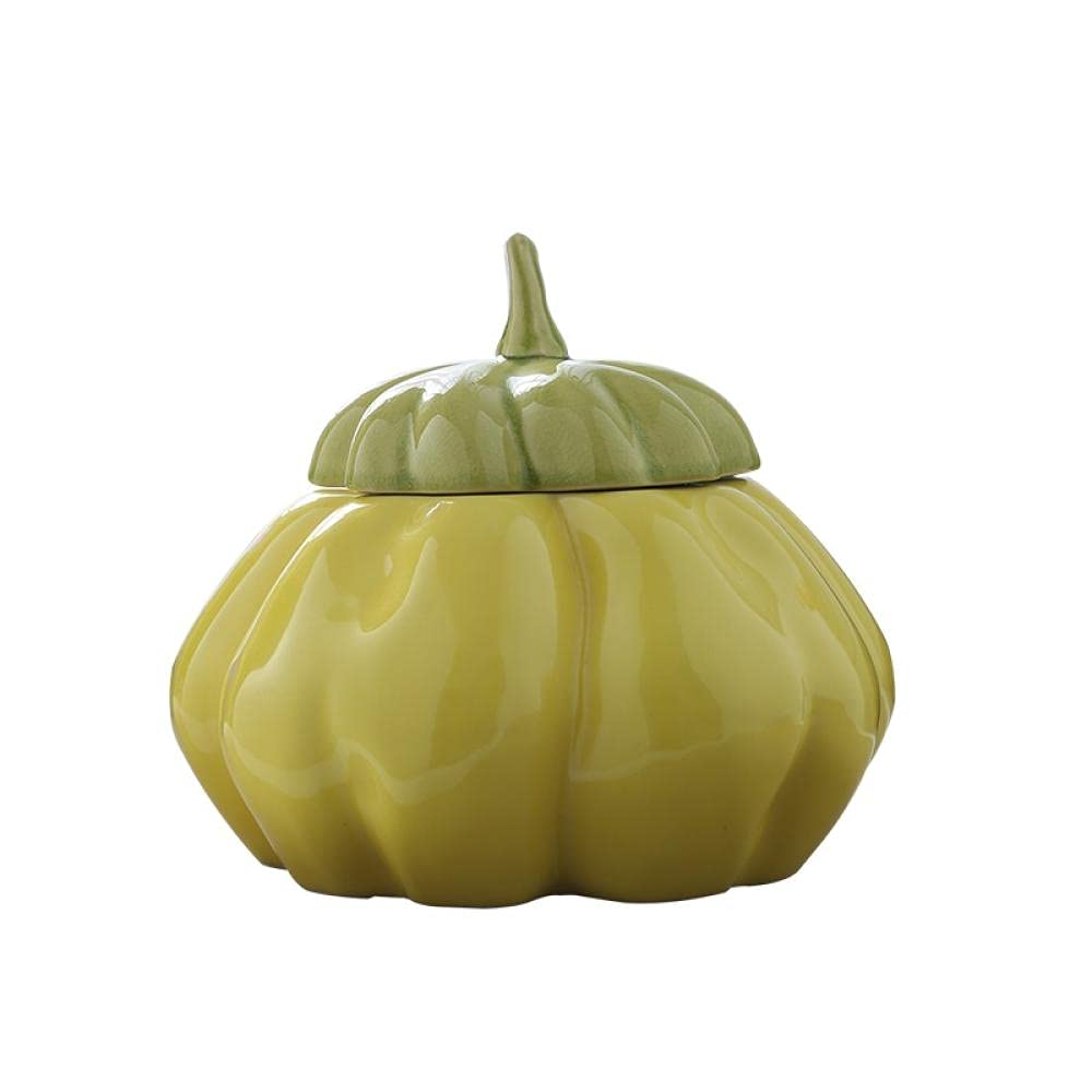 Ceramic Pumpkin Storage Jar with Lid - Decorative Desktop Organizer for Home & Office | Perfect for Fall Decor, Candy Storage, and Kitchen Countertop Display