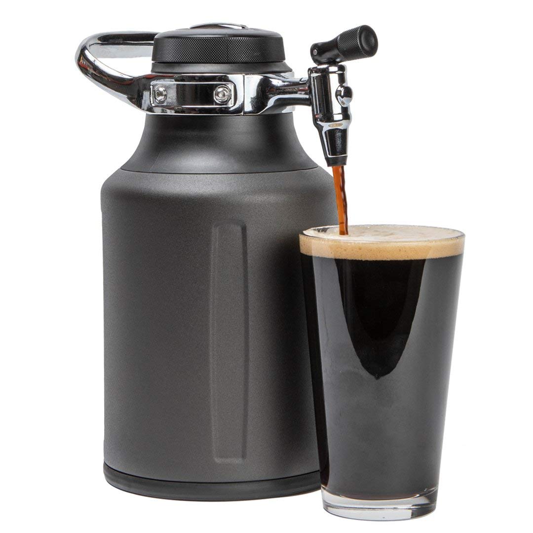 GrowlerWerks uKeg Go 64 oz Carbonated Growler - Portable Beer Dispenser for Craft Beer, Soda, Cider, Kombucha & Cocktails | Insulated Stainless Steel Keg with Pressure Control | Perfect Gift for Beer Lovers, Camping, Parties & Outdoor Adventures (Tungsten)