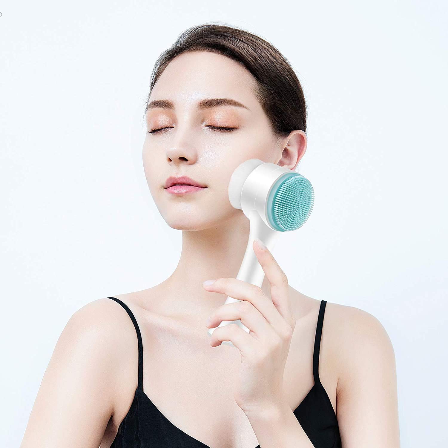TCCO ENTERPRISE 2-in-1 Manual Facial Cleansing Brush | Silicone Face Scrubber & Massager for Deep Pore Cleansing & Exfoliation | Perfect for Daily Skincare Routine & Spa-Like Facial at Home
