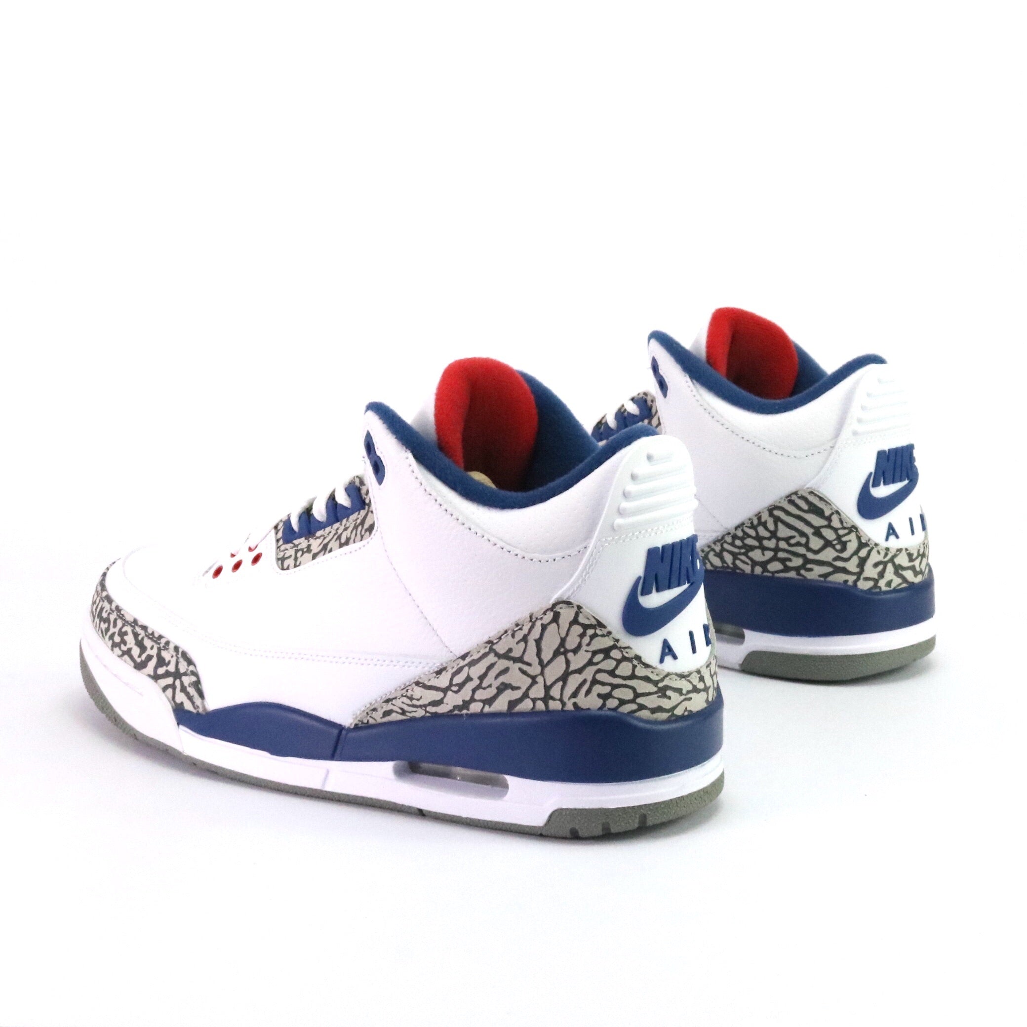 Air Jordan 3 Retro OG True Blue White Fire Red Sneakers - Men's Basketball Shoes for Casual Wear & Street Style