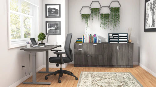 Ergonomic Adjustable Desk and Chair Combo Set - Height Adjustable Home Office Furniture for Work from Home & Study - Perfect for Small Spaces & Remote Workers