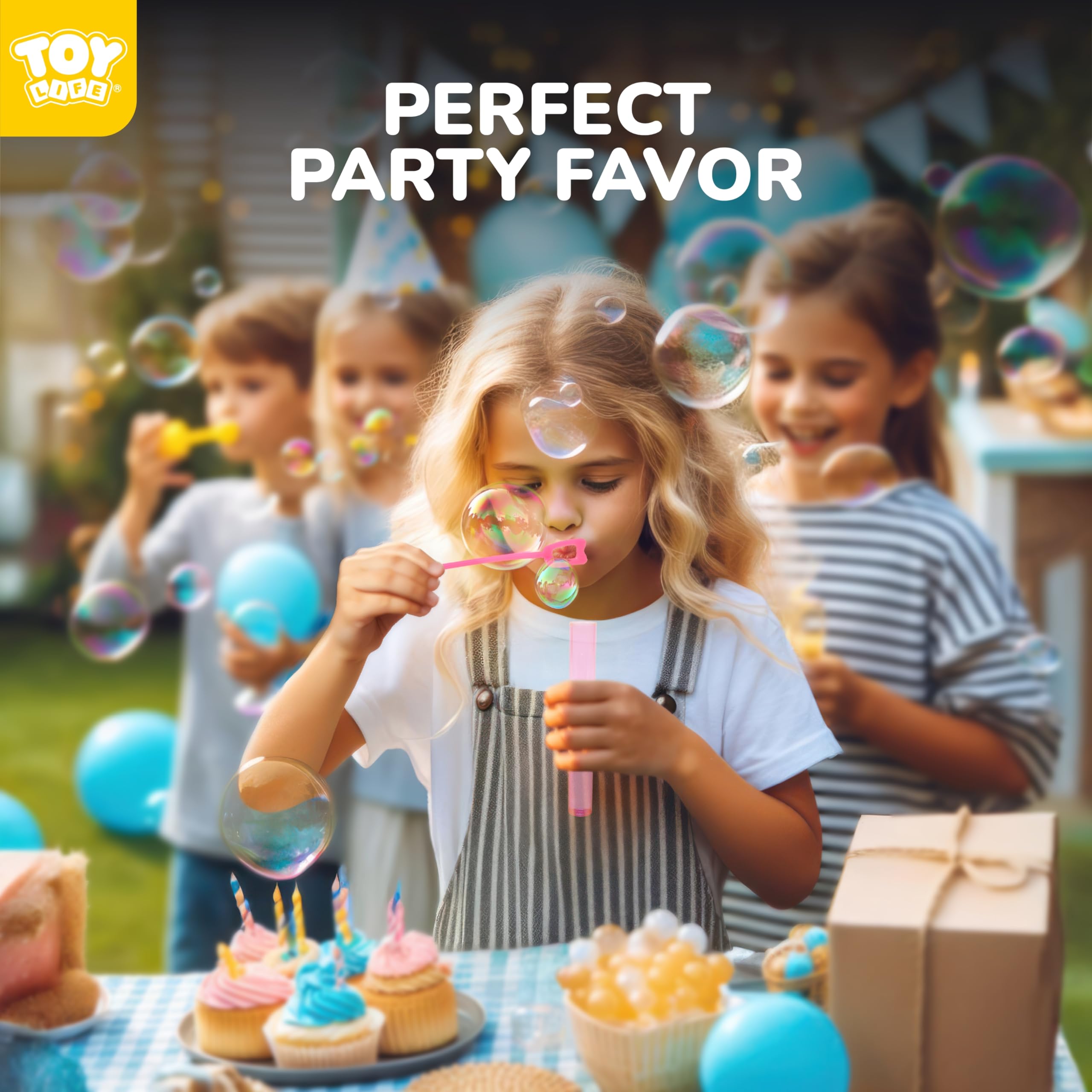 TOY Life Bubble Wands for Kids - Bulk Mini Bubble Party Favors, Toddler Bubbles (1-3 Years), Bubble Toys for Outdoor Play & Birthday Parties - Burbujas para Niños