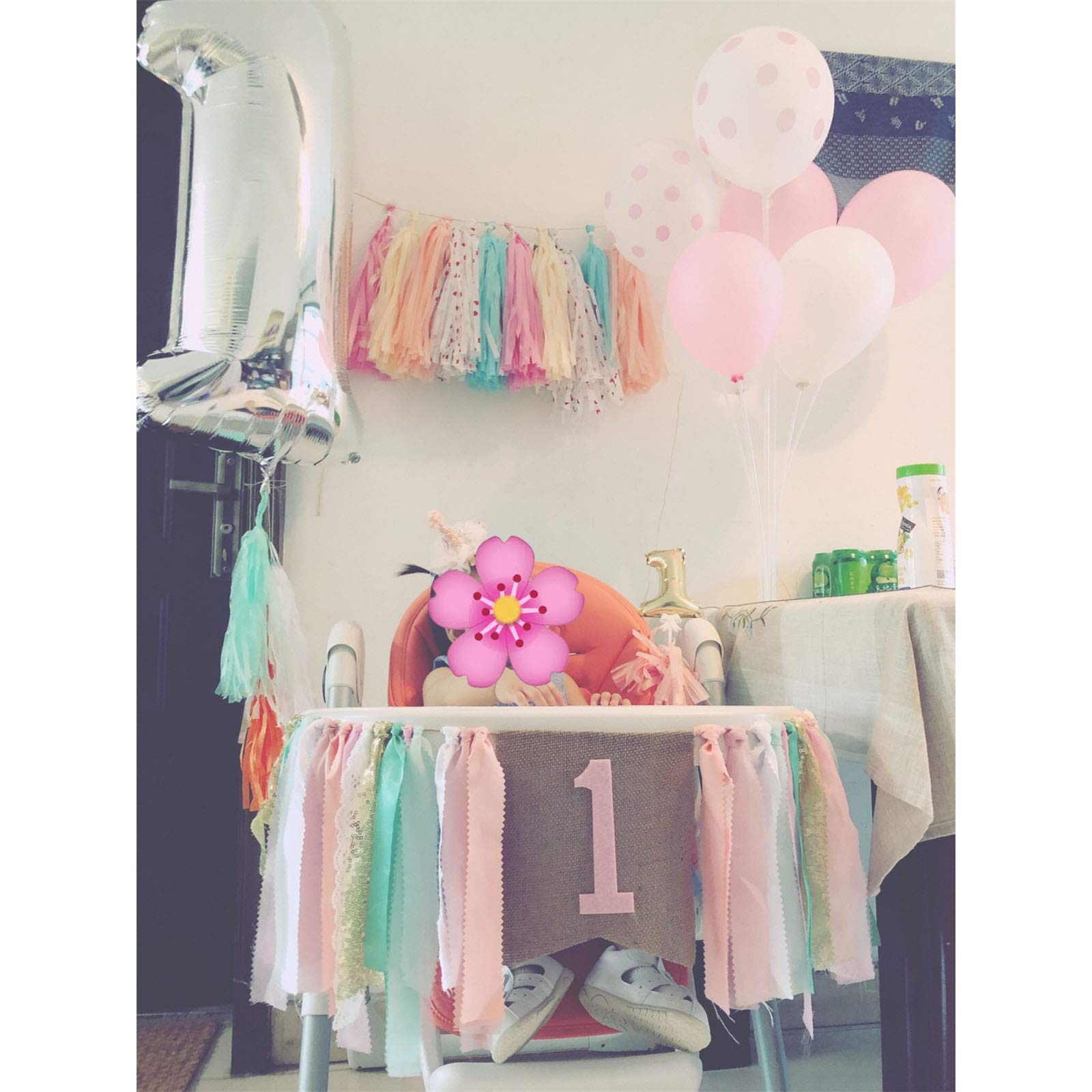 Pink Princess Style Tutu High Chair Banner - 1st Birthday Party Decorations for Girls, Baby Shower Supplies | Perfect for Birthday Photoshoots, Nursery Decor & Princess-Themed Celebrations