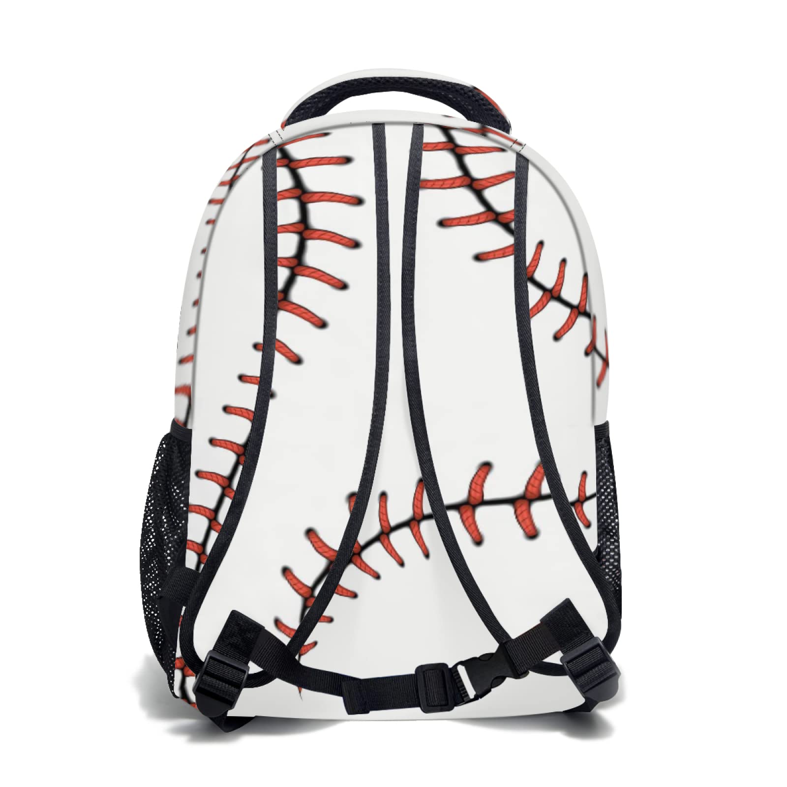 Giwawa Kids Baseball Backpack - Softball Red Stitching Print School Bag for Boys & Girls, Adjustable Shoulder Straps with Multiple Pockets - Perfect for School, Sports, Travel & Laptop Carrying