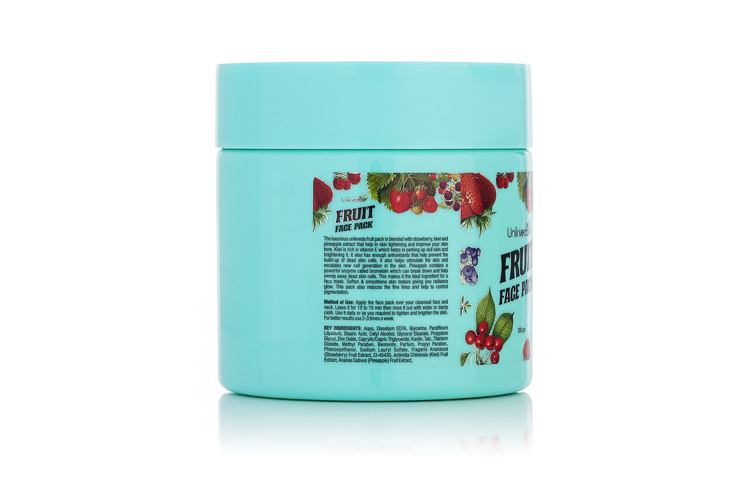 Unikveda Natural Fruit Face Pack for Men & Women - 200g | Organic Skin Brightening & Hydrating Mask | Perfect for Daily Skincare & Spa Nights
