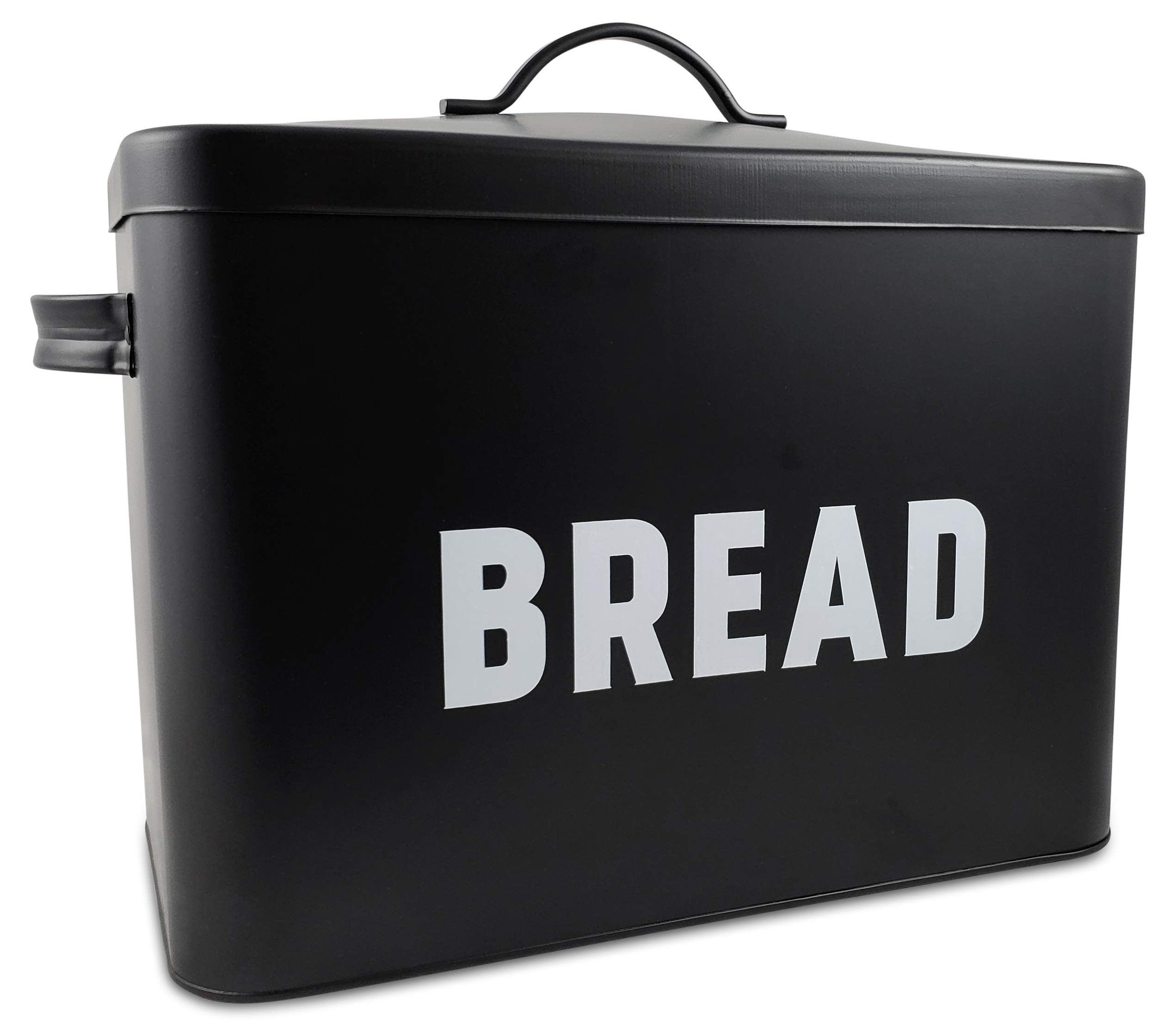 Premium Black Metal Bread Box - Airtight Food Storage Container for Kitchen & Pantry Organization | Perfect for Keeping Bread Fresh, Storing Cookies, Crackers & More