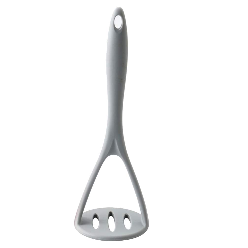 DOITOOL Silicone Coated Potato Masher - Non-Scratch Kitchen Tool for Mashing Potatoes, Vegetables & Fruits - Durable & Safe Cooking Utensil - Perfect for Mashed Potatoes, Baby Food & Baking (Grey)
