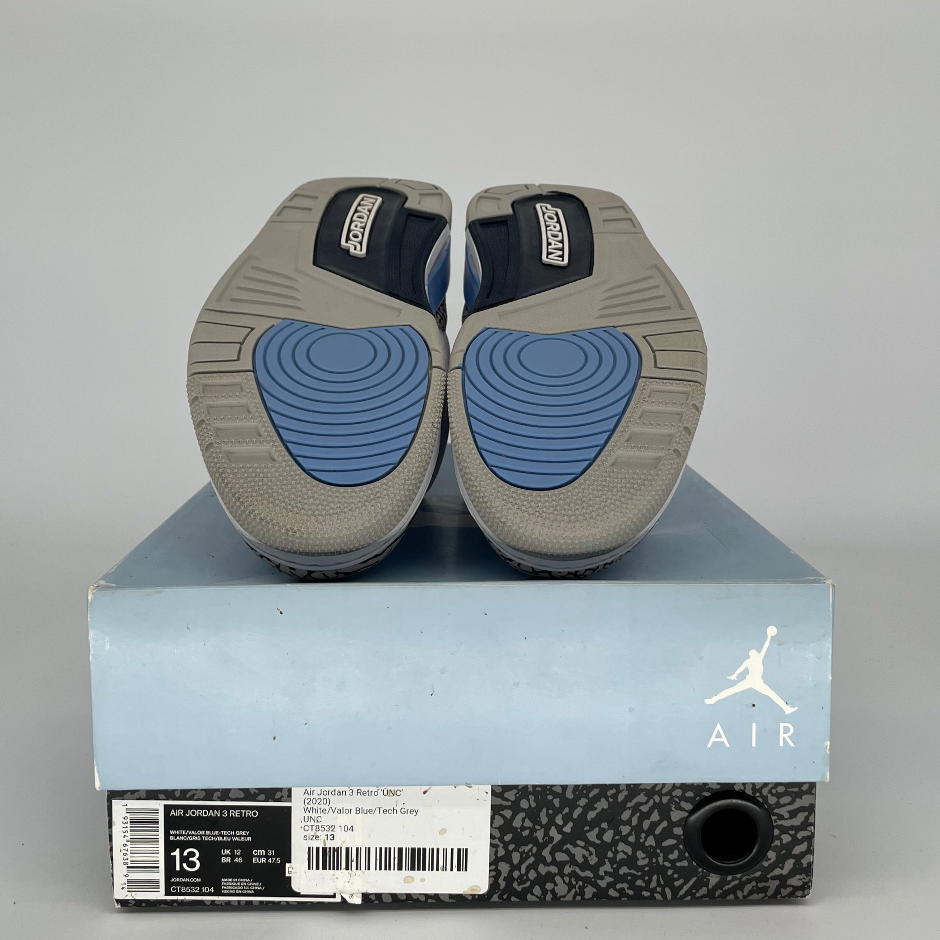 AIR JORDAN 3 UNC Men's Basketball Shoes Size 13 - CT8532-104 - Retro Sneakers for Casual Wear & Street Style