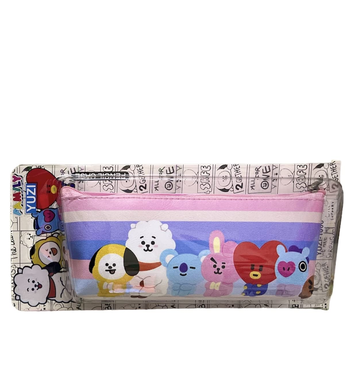 Paaroots 1-Pack Faux Leather Pencil Case & Cosmetic Bag - Stylish Makeup Pouch for Women & Girls - Perfect for School, Office, Travel & Party Favors (Theme 2) - Ideal Birthday Gift, Kanjak Return Present & Daily Organizer