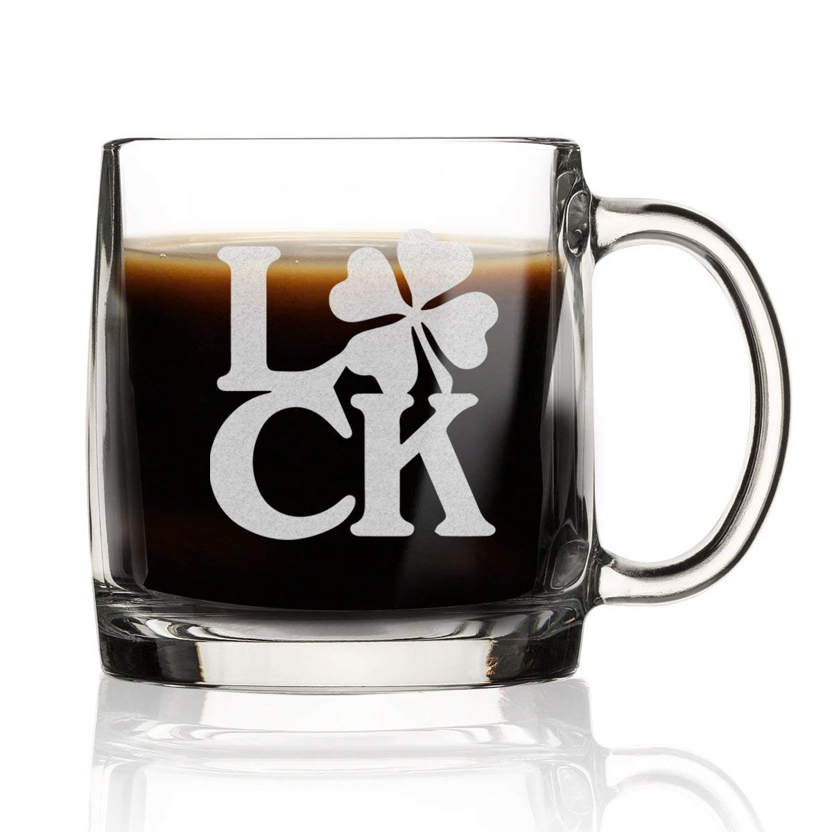 13oz St. Patrick's Day Glass Mug - Heat Treated Nordic Style Beer Stein - Made in USA - Perfect for Irish Pub Nights, Home Bars & Holiday Parties