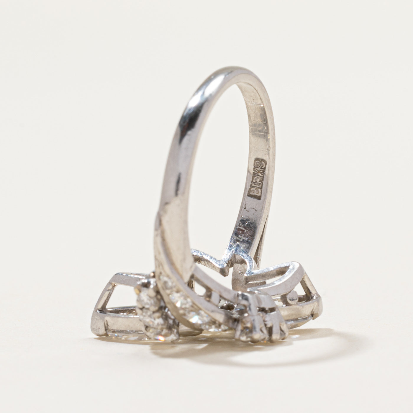 Birks Marquise Diamond Cocktail Ring - 1.78 Carat Total Weight (CTW) | Size 6 | Elegant Evening Wear & Special Occasion Jewelry