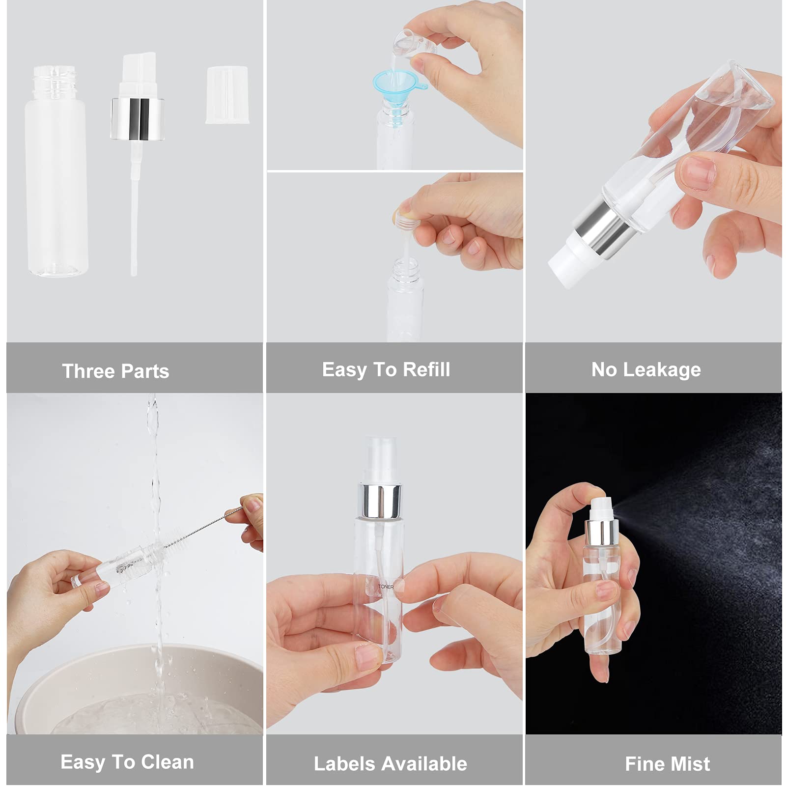 19-Piece Leak-Proof Travel Bottles Set | TSA Approved Refillable Toiletries Containers for Shampoo, Lotion, Sanitizer & Cosmetics | Perfect for Air Travel, Gym, Camping & Vacation Essentials