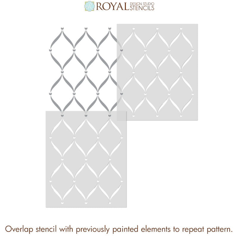 Ribbon Lattice Wall Stencil - Reusable DIY Painting Template for Home Decor, Crafts & Furniture - Perfect for Bedroom, Nursery, Living Room Accent Walls