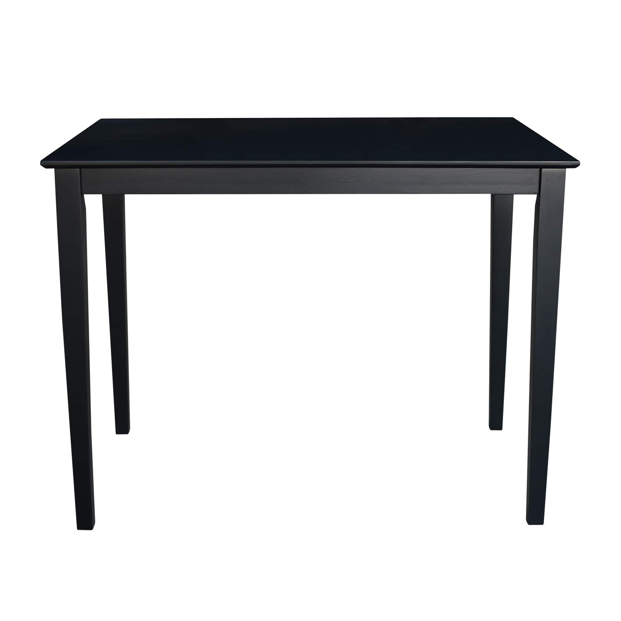 International Concepts Solid Wood Dining Table with Shaker Legs - 48 x 30 x 36 Inches, Black - Perfect for Dining Rooms, Kitchens & Small Spaces