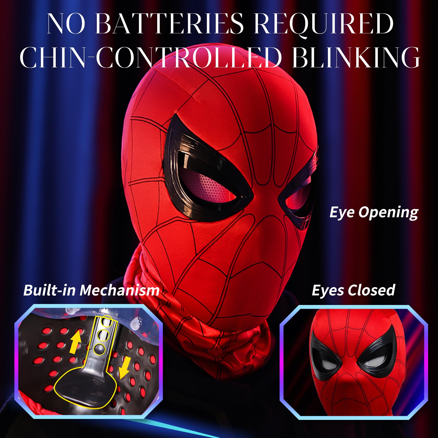 LED Light Up Cosplay Mask for Men & Kids - Glowing Halloween Party Mask with Moving Eyes - Perfect for Costume Parties, Birthday Gifts & Christmas Presents (Great for Halloween, Cosplay Events, Themed Parties & Gift Giving)