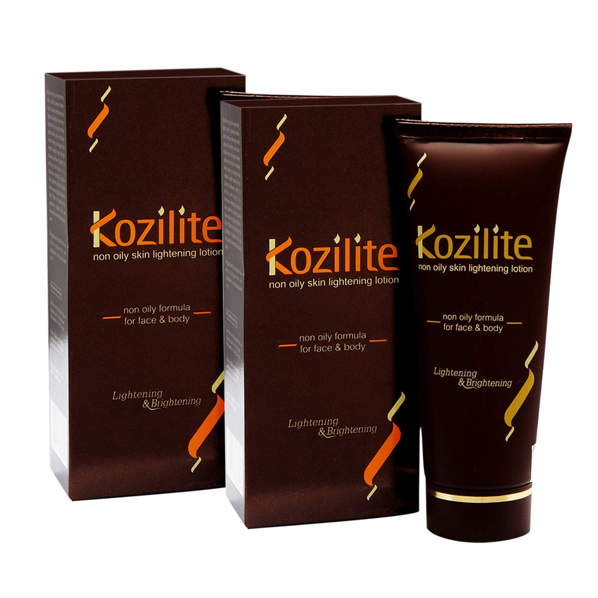Kozilite Non-Oily Skin Brightening Lotion for Face & Body - 2 Pack (50g Each) | Lightens Dark Spots & Evens Skin Tone | Perfect for Daily Skincare Routine & Hyperpigmentation Treatment