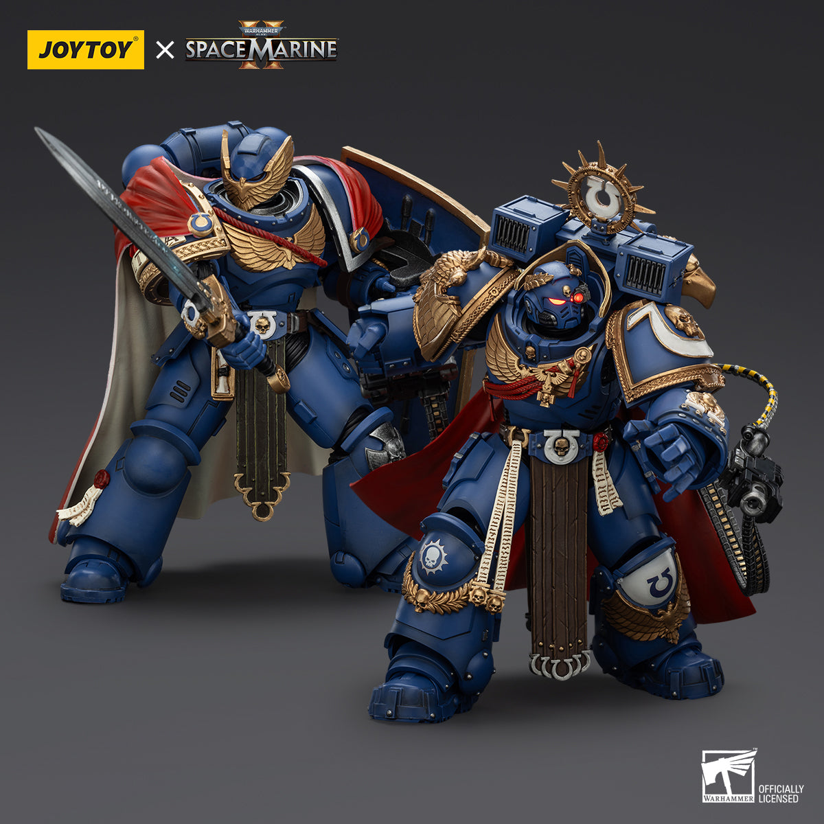 Pre Order 1/18 JOYTOY Warhammer 40K Ultramarines Marneus Calgar Action Figure with Victrix Honour Guard - Collectible Miniature for Tabletop Gaming, Display & Warhammer 40K Fans