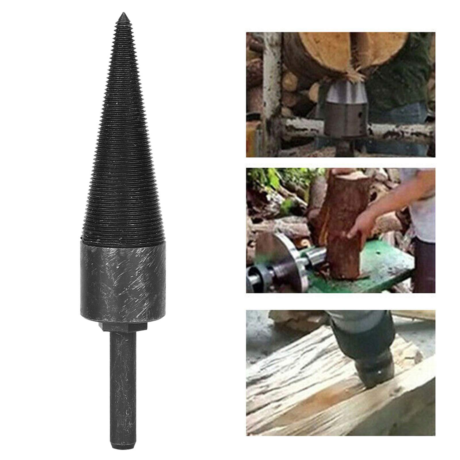 1.3 Inch High Hardness Wood Splitter Drill Bit - Firewood Splitting Cone Reamer Punch Tool for Home Woodworking & DIY Projects | Perfect for Log Splitting, Fireplace Wood Preparation & Outdoor Camping