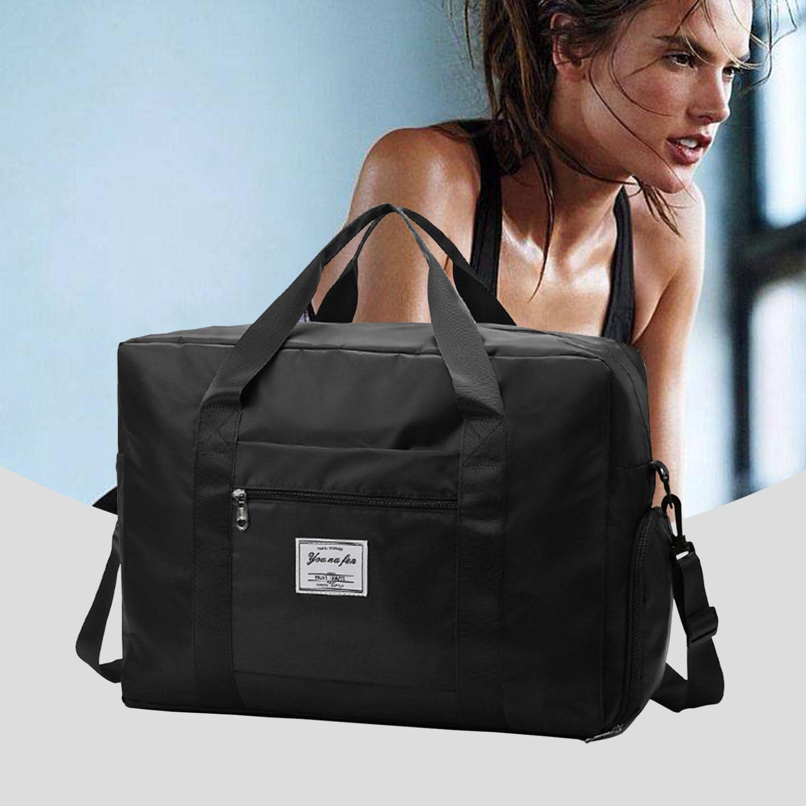 Foldable Waterproof Duffle Bag for Women & Men - 35L Lightweight Travel & Gym Duffel with Shoe Pocket - Perfect for Weekend Getaways, Workouts & Carry-On Luggage